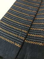 Load image into Gallery viewer, Black village kasuti blouse close-up showing intricate village embroidery