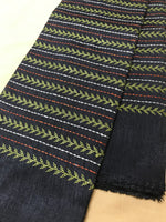 Load image into Gallery viewer, Black village kasuti blouse with embroidered village motifs front flat view