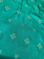 Load image into Gallery viewer, Green saree with golden goose motifs and zari woven border