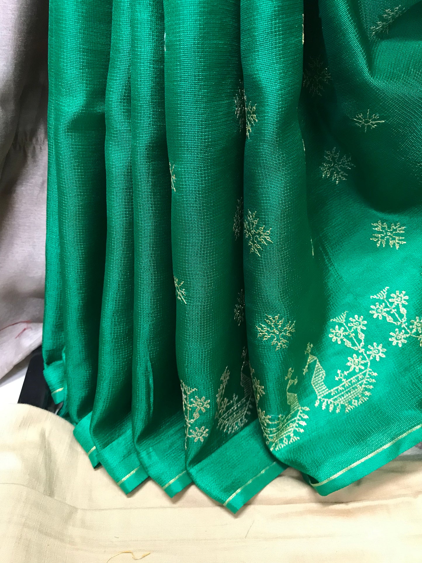 Green Golden Goose Saree