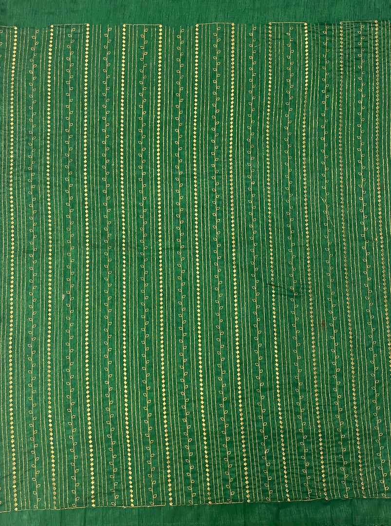 Seagreen kasuti stripes blouse side view showing embroidered stripes