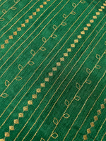 Load image into Gallery viewer, Seagreen kasuti stripes blouse front embroidery with striped motifs