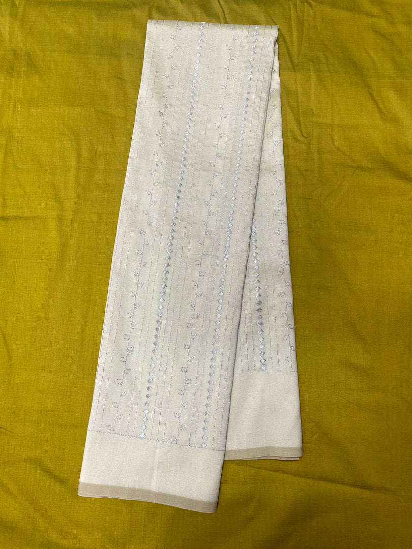 Baby pink kasuti stripes blouse side angle showing embroidered stripes