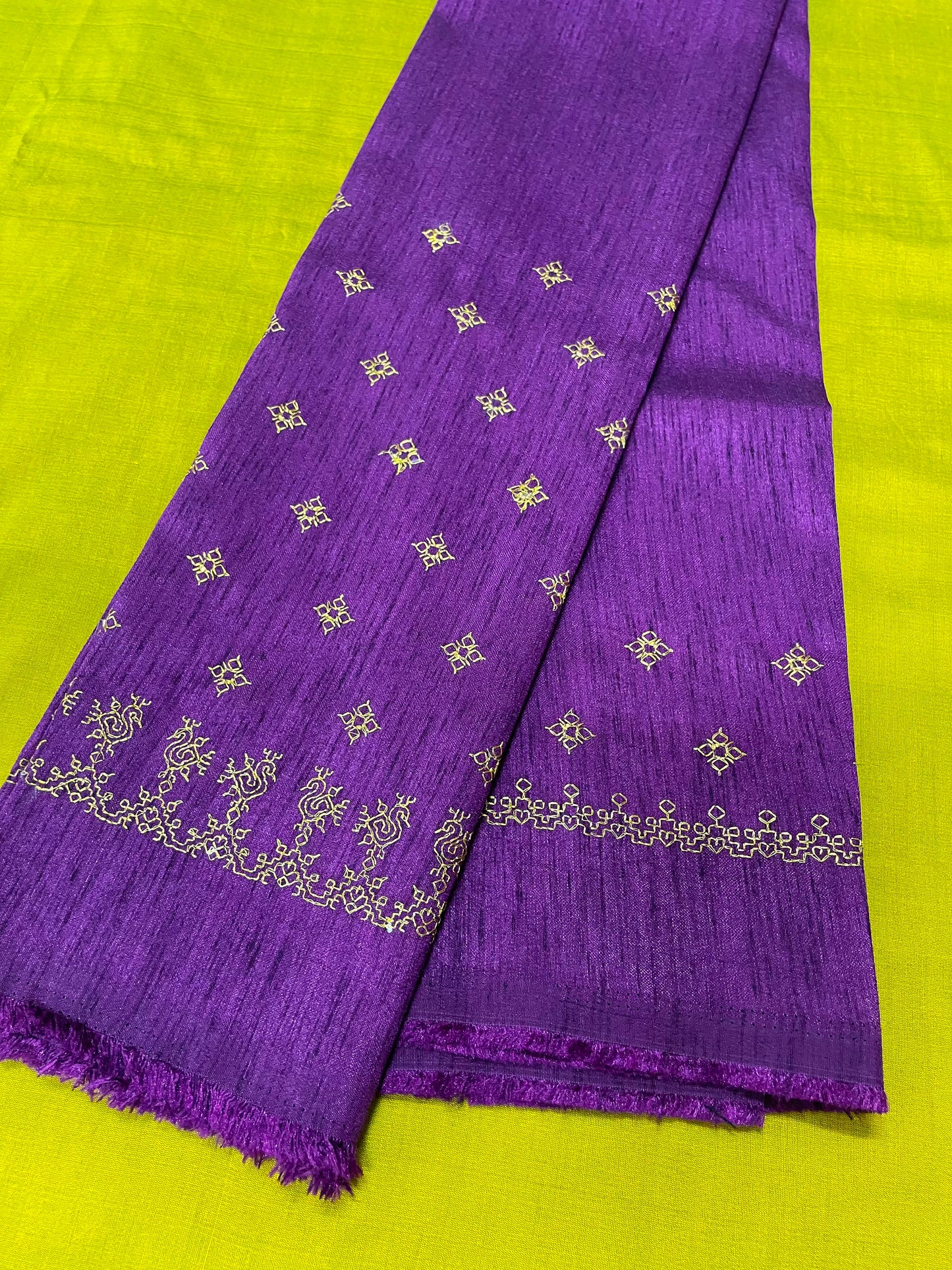 Purple Peacock (gold Zari) Kasuti Blouse