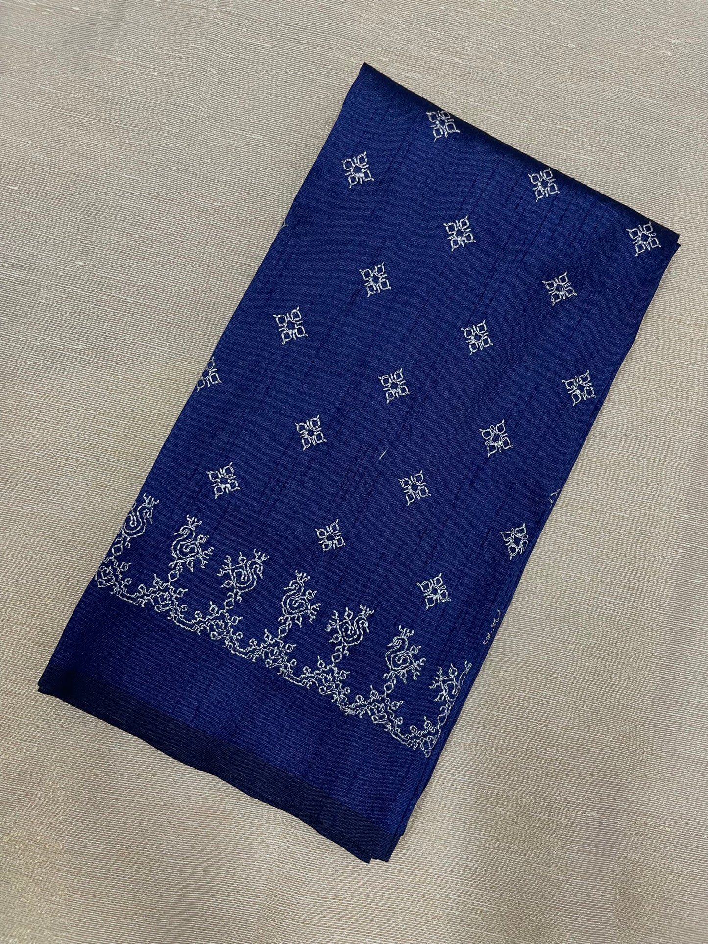Navy Blue Peacock Kasuti Blouse