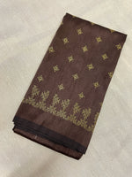 Load image into Gallery viewer, Coffee peacock motif kasuti blouse back embroidery detail