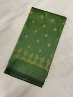Load image into Gallery viewer, Basil green peacock motif kasuti blouse back embroidery