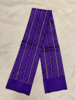 Load image into Gallery viewer, Deep purple kasuti gold zari stripes blouse back view
