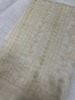 Load image into Gallery viewer, Off white kasuti blouse with gold zari stripe design