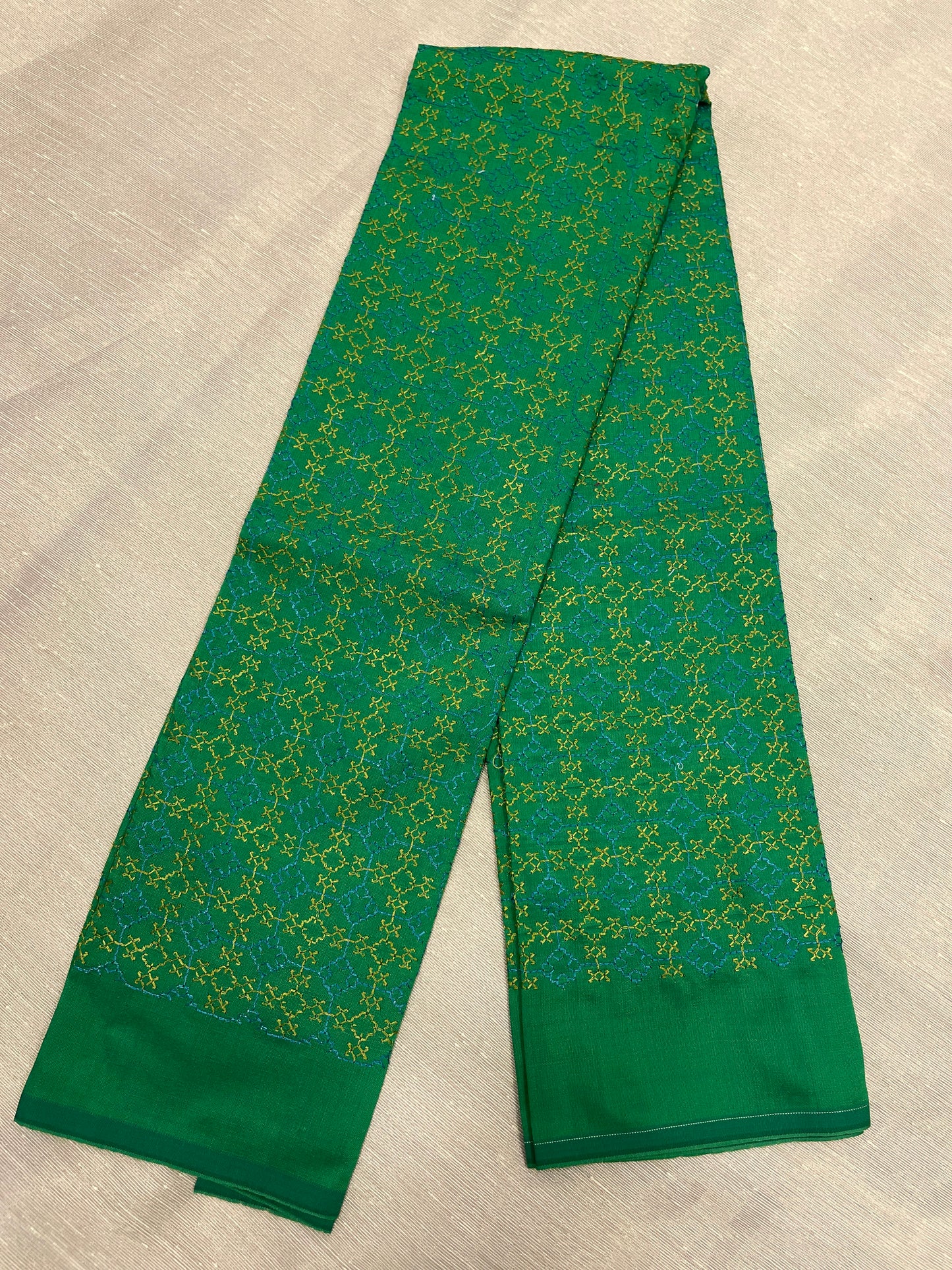 Green with mehendi Kasuti Garden Blouse