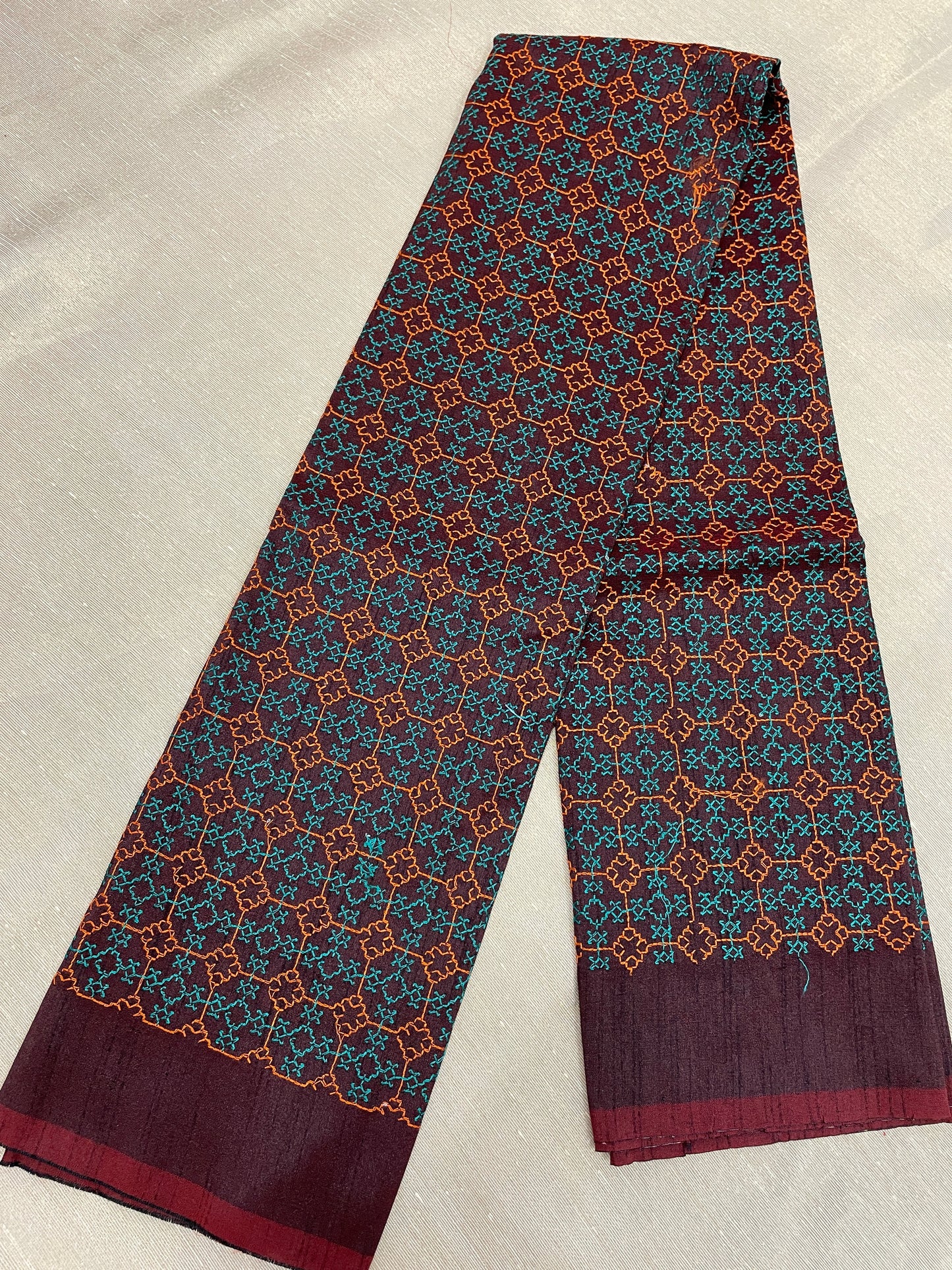 Deep Maroon Kasuti Garden Blouse