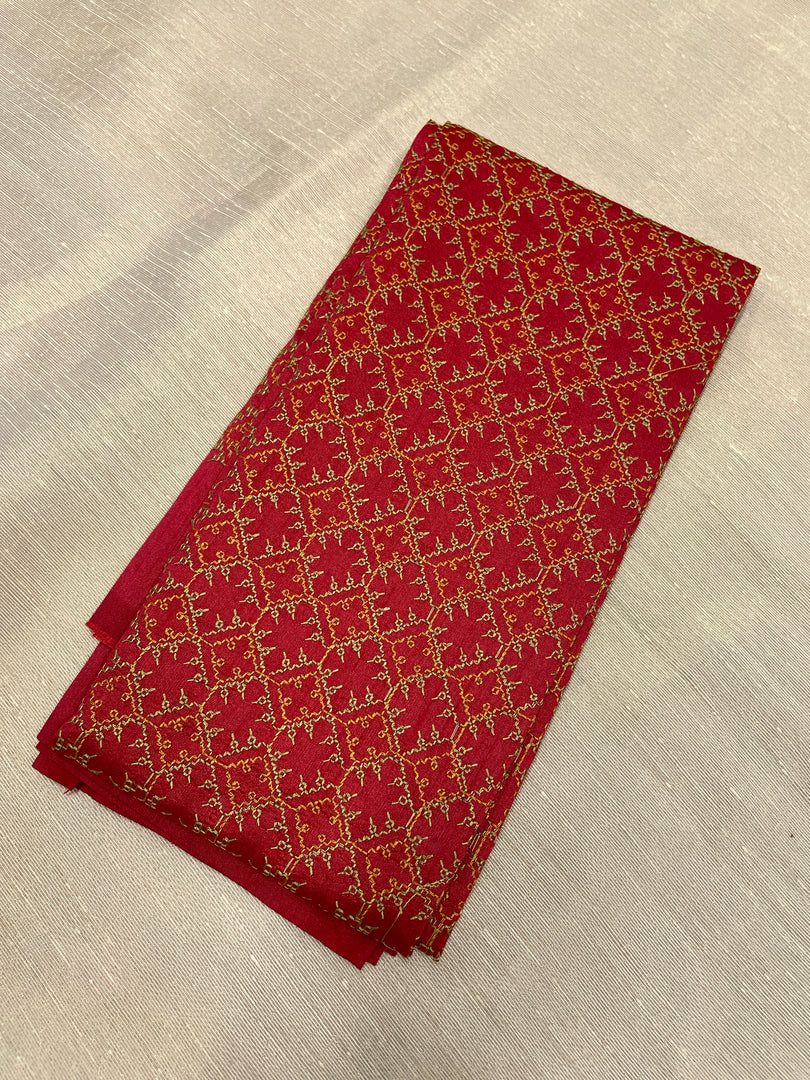 Hand embroidered red kasuti blouse showing sleeve design