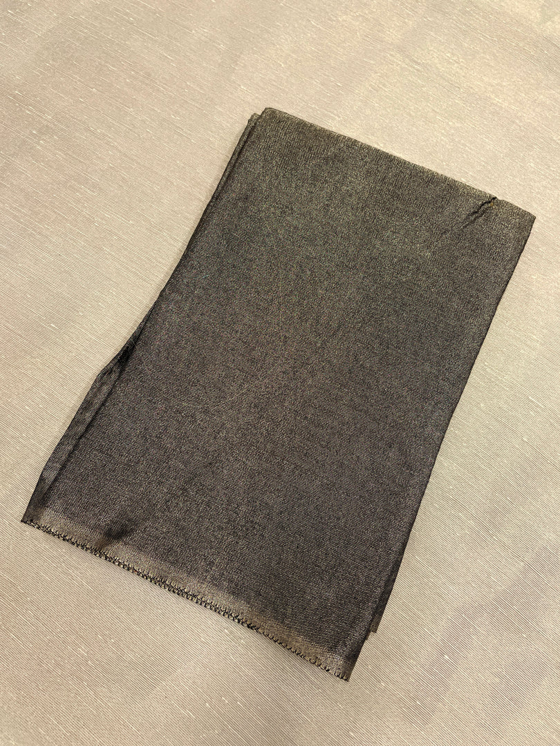 Black tissue blouse with subtle sheen and smooth woven fabric