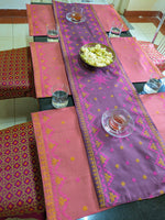 Load image into Gallery viewer, Malnadu garike kasuti table set featuring textured handwoven design
