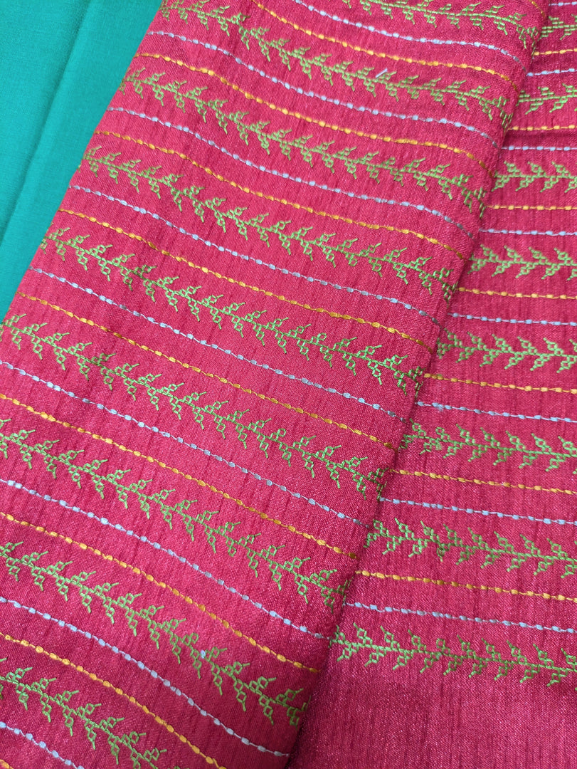 Magenta village kasuti blouse with hand embroidery front
