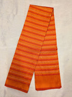 Load image into Gallery viewer, Orange kasuti blouse with kasuti embroidered sleeve detail