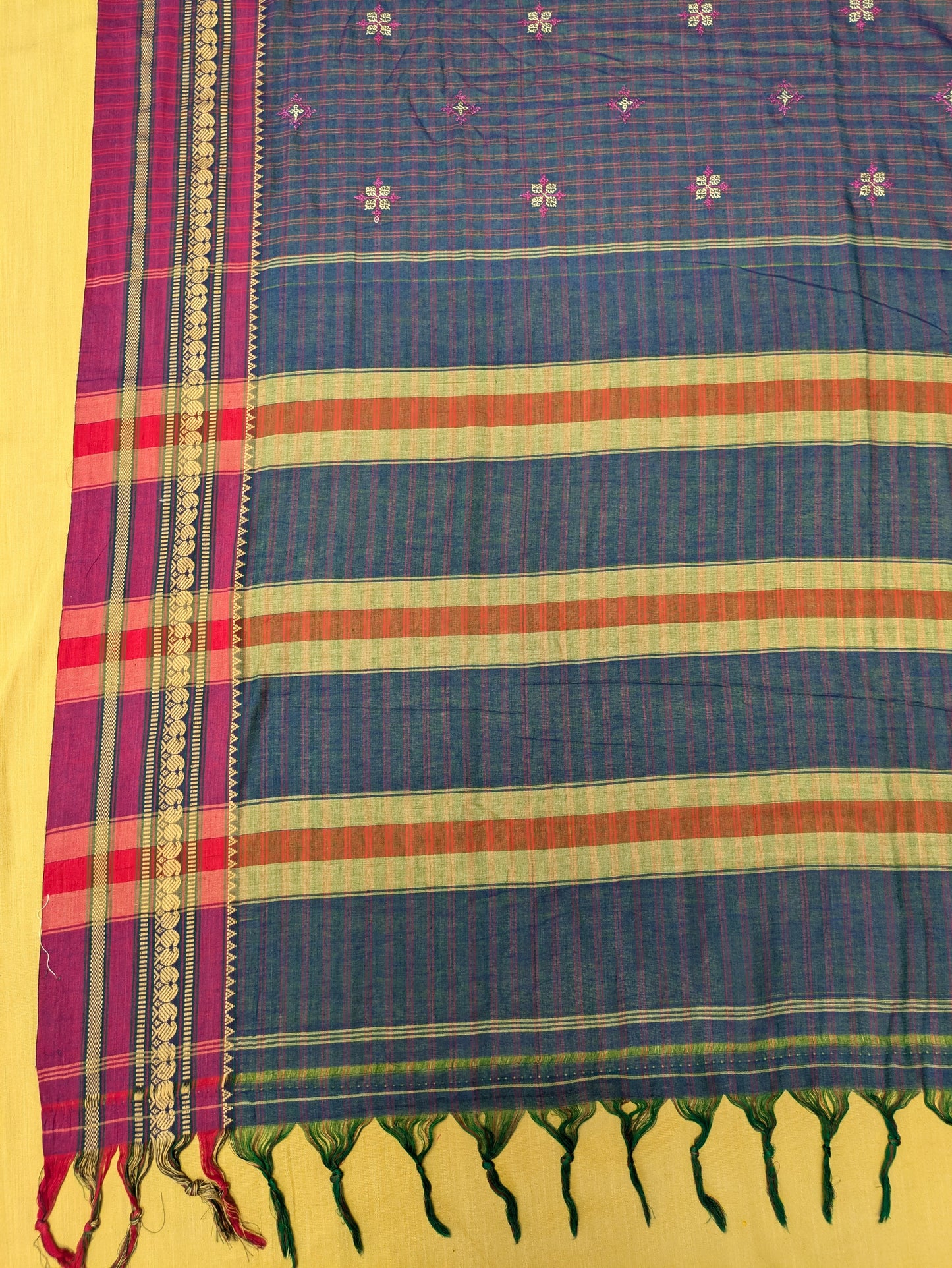 Neeli Malini Kasuti Handwoven Cotton Saree