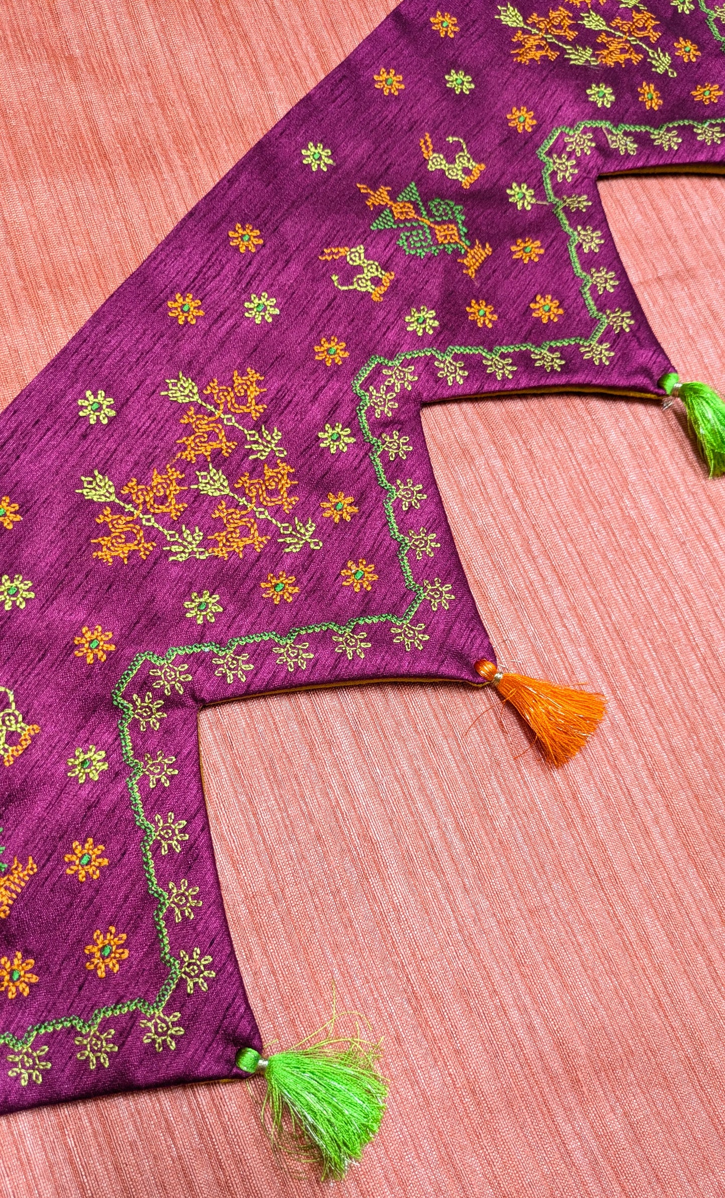 Magenta Pink Classic Kasuti Toran