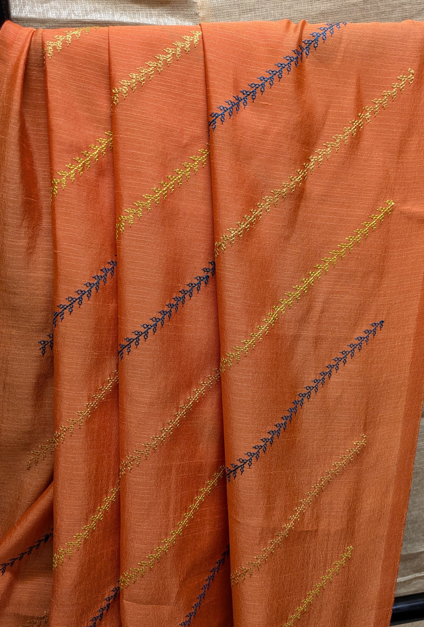 Orange Kala Leheriya Kasuti Saree Combo