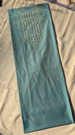 Load image into Gallery viewer, blue jinki kurta material fabric texture close-up