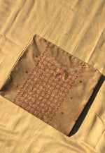 Load image into Gallery viewer, beige jinki kurta material fabric front folded view
