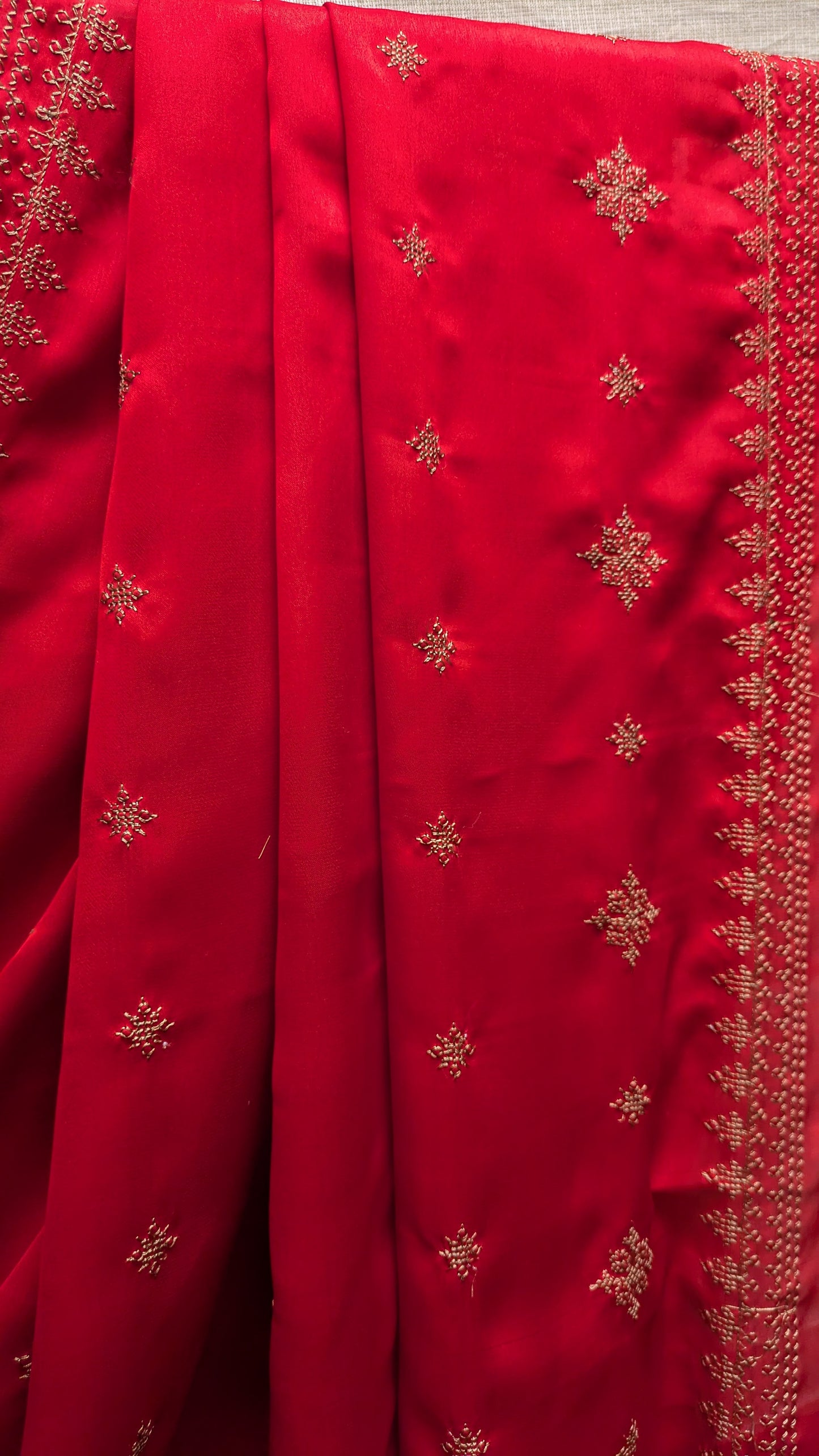 Red Tulsi Kasuti Saree