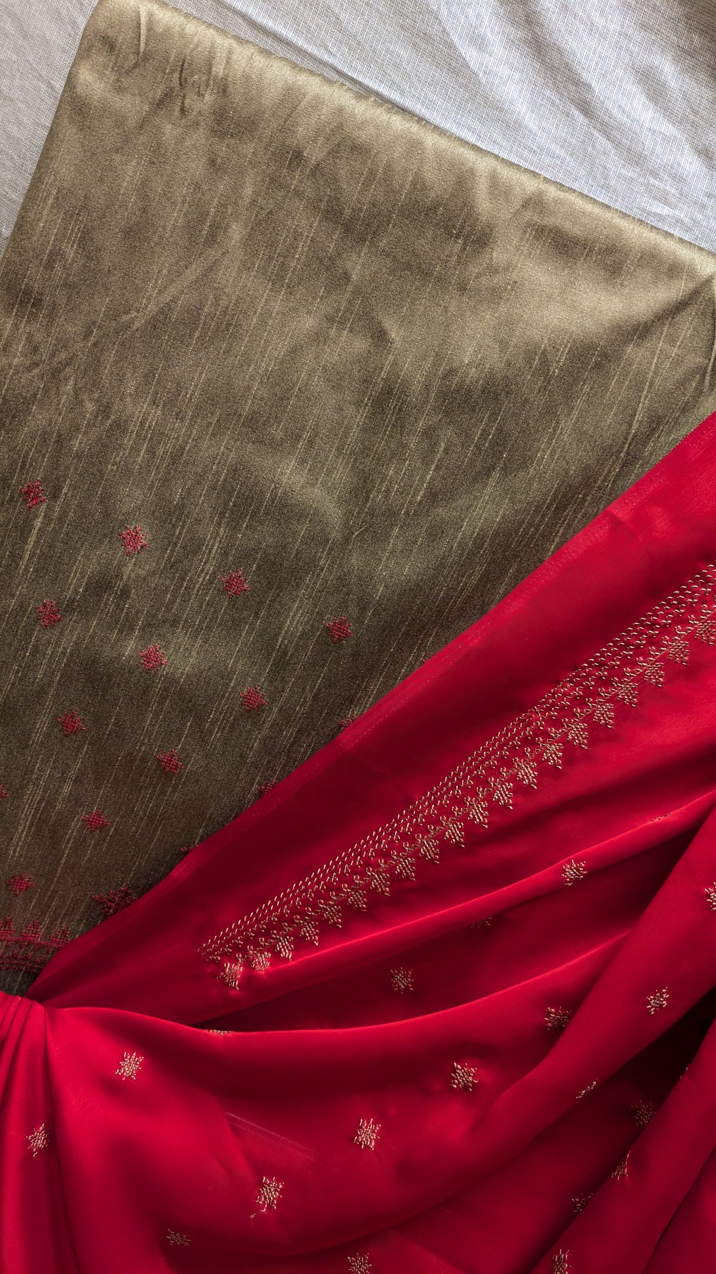 Red Tulsi Kasuti Saree