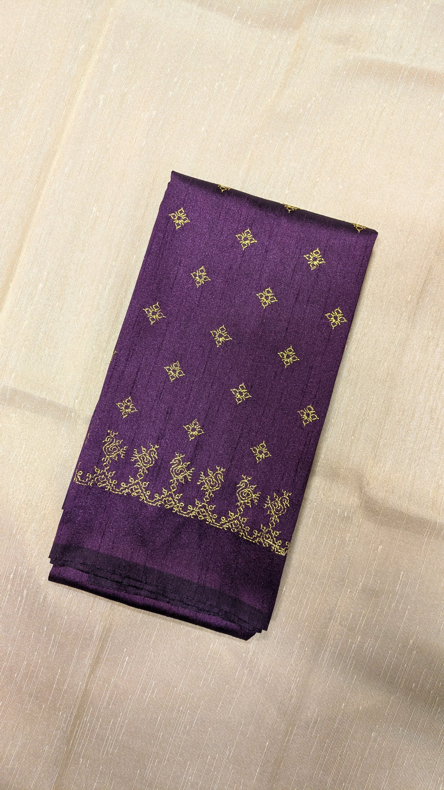 Purple Peacock (Gold Zari) Kasuti Blouse