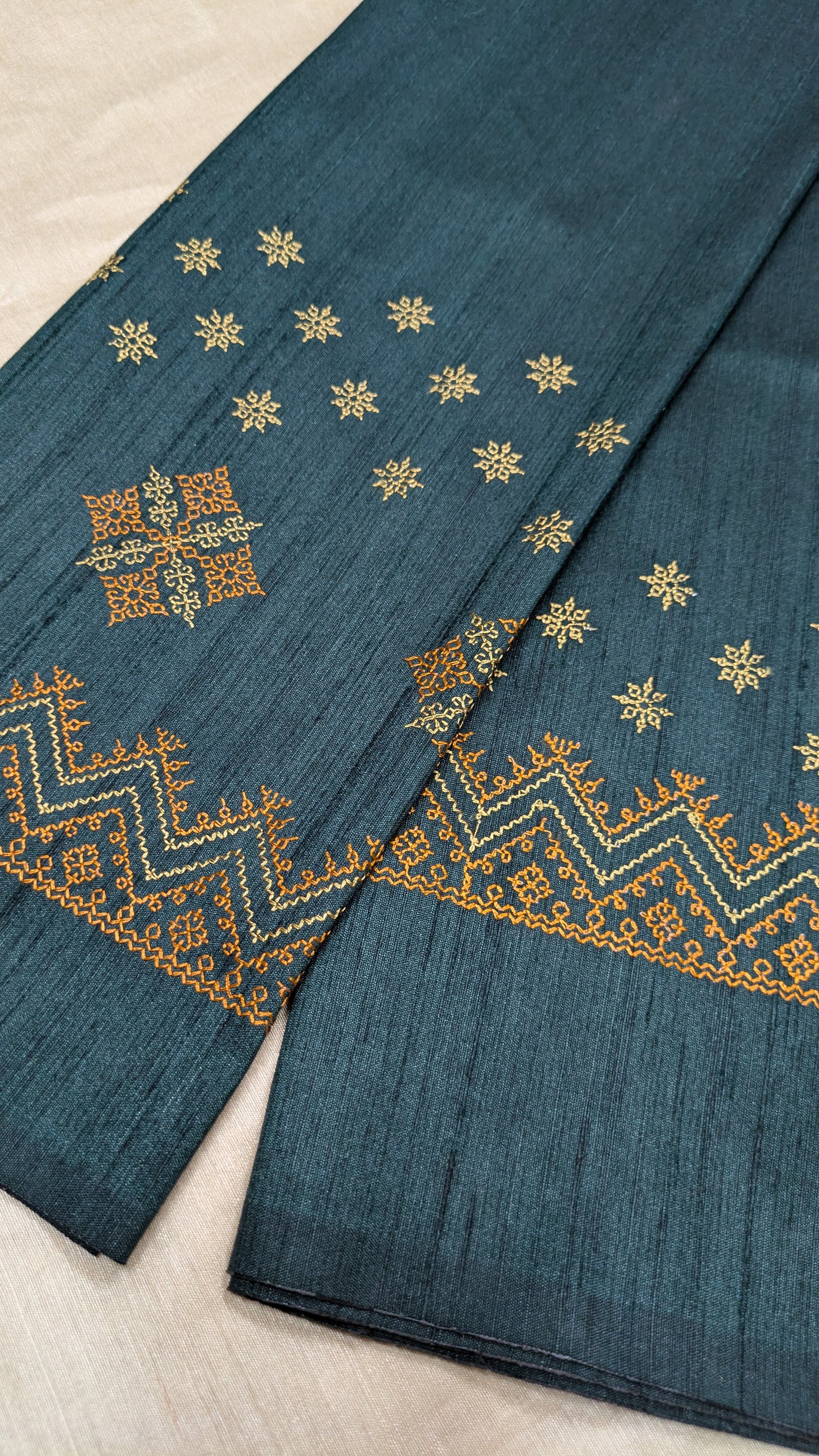 Deep Green Saraswati Kasuti Blouse