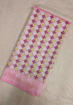 Load image into Gallery viewer, Baby pink banjara work blouse with embroidered motifs front view