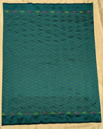 Load image into Gallery viewer, Green kanta stripes blouse back view with striped embroidery