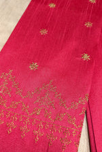 Load image into Gallery viewer, Red kasuti blouse front view highlighting embroidered motifs