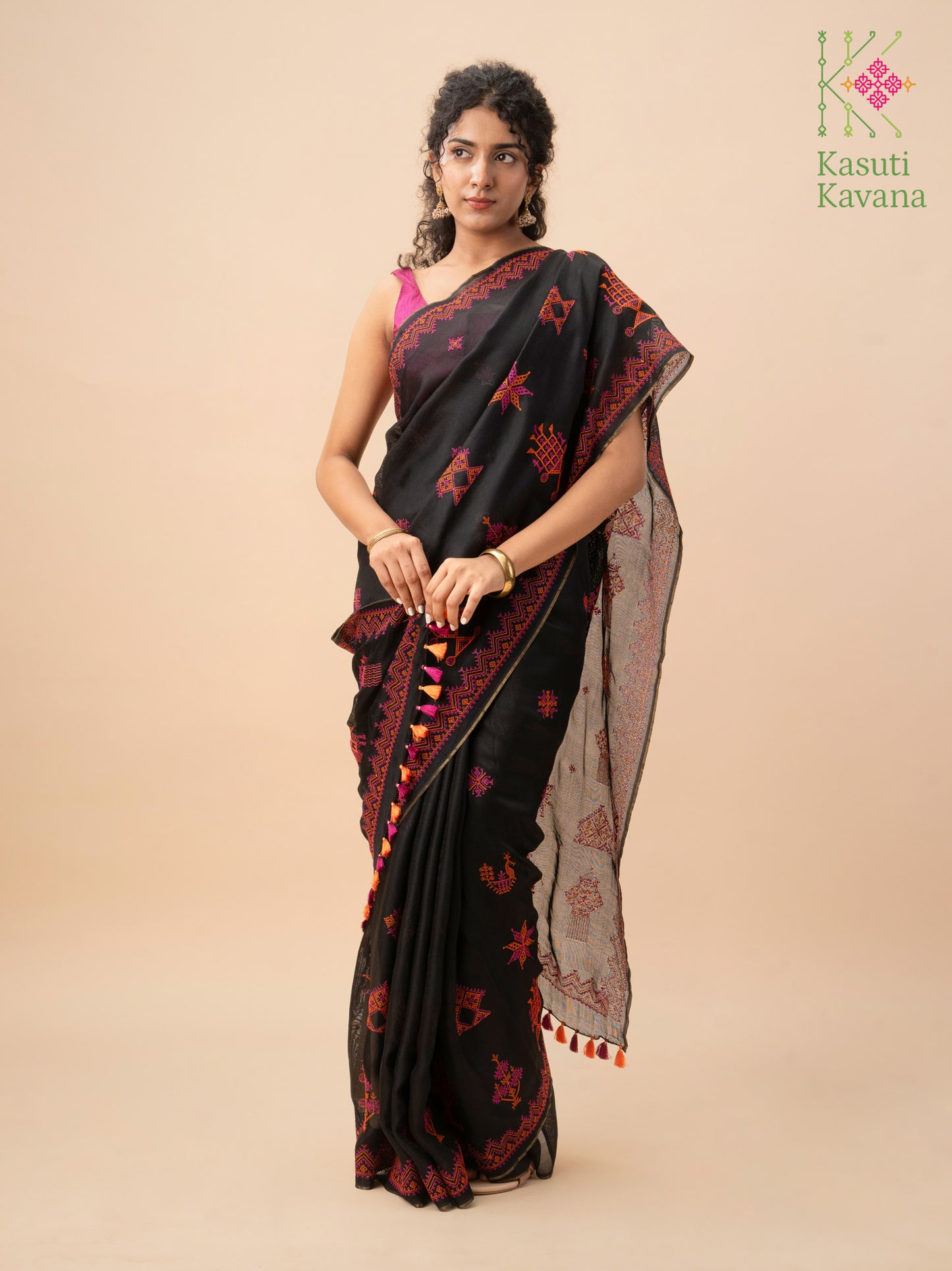 Black Classic Kasuti Saree