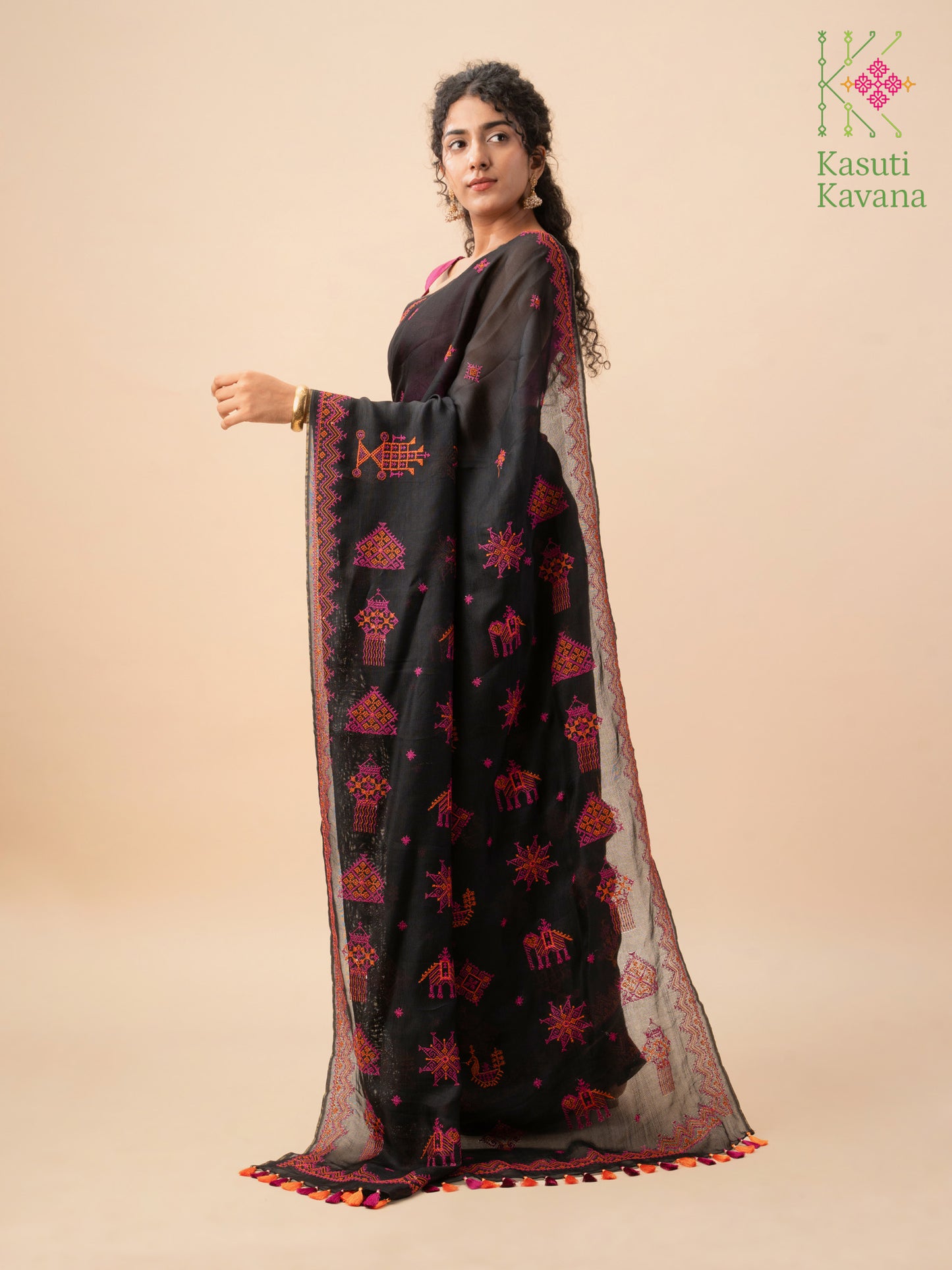 Black Classic Kasuti Saree