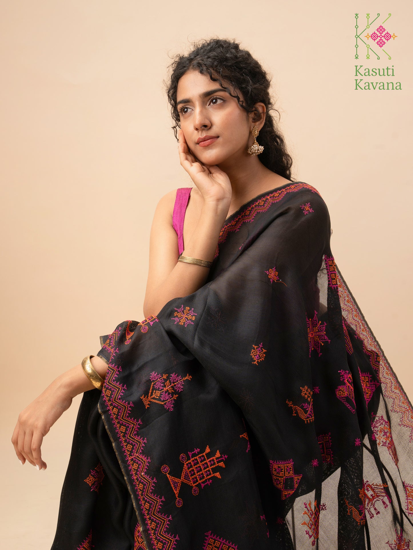 Black Classic Kasuti Saree