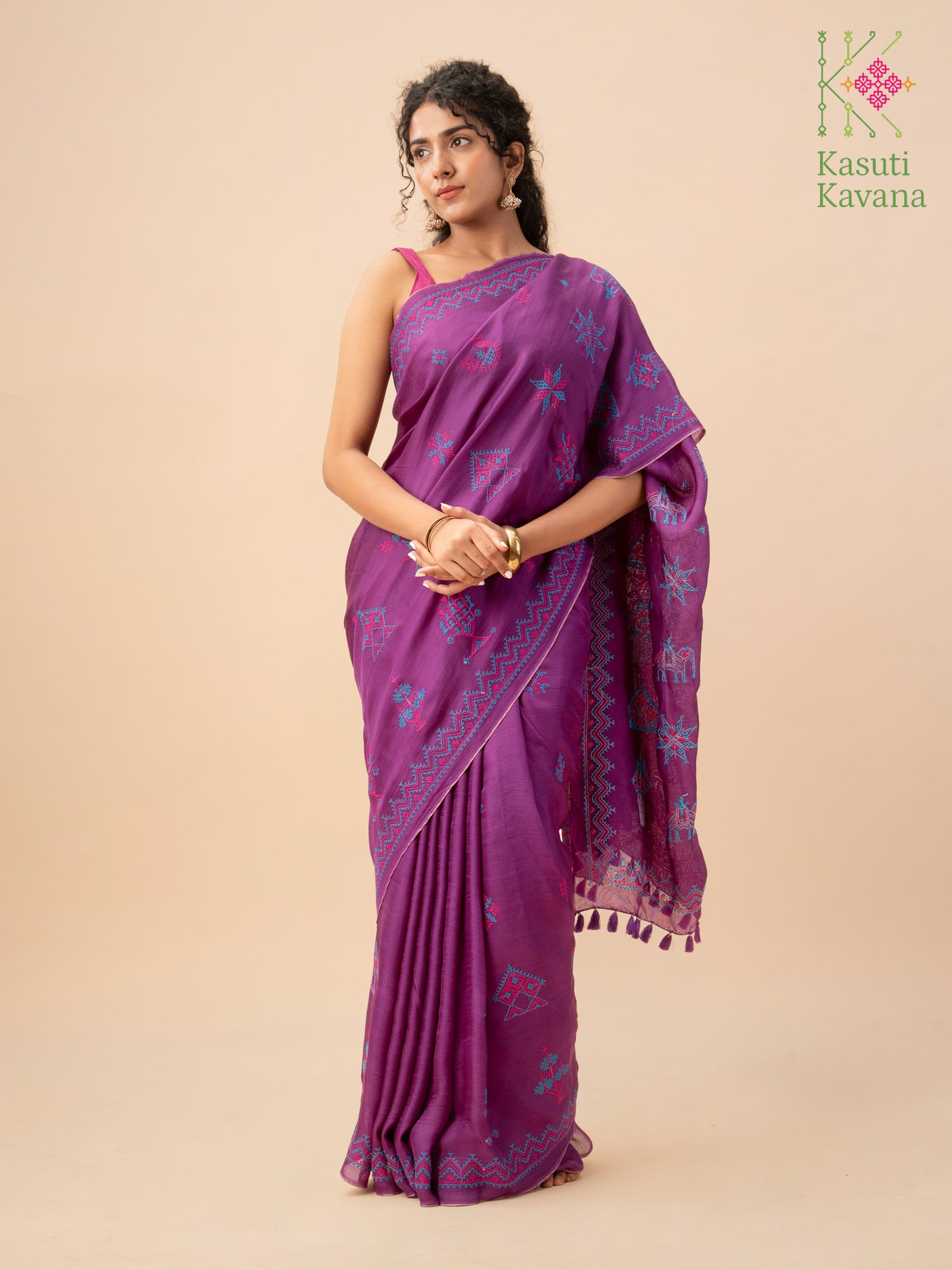 Purple Classic Kasuti Saree