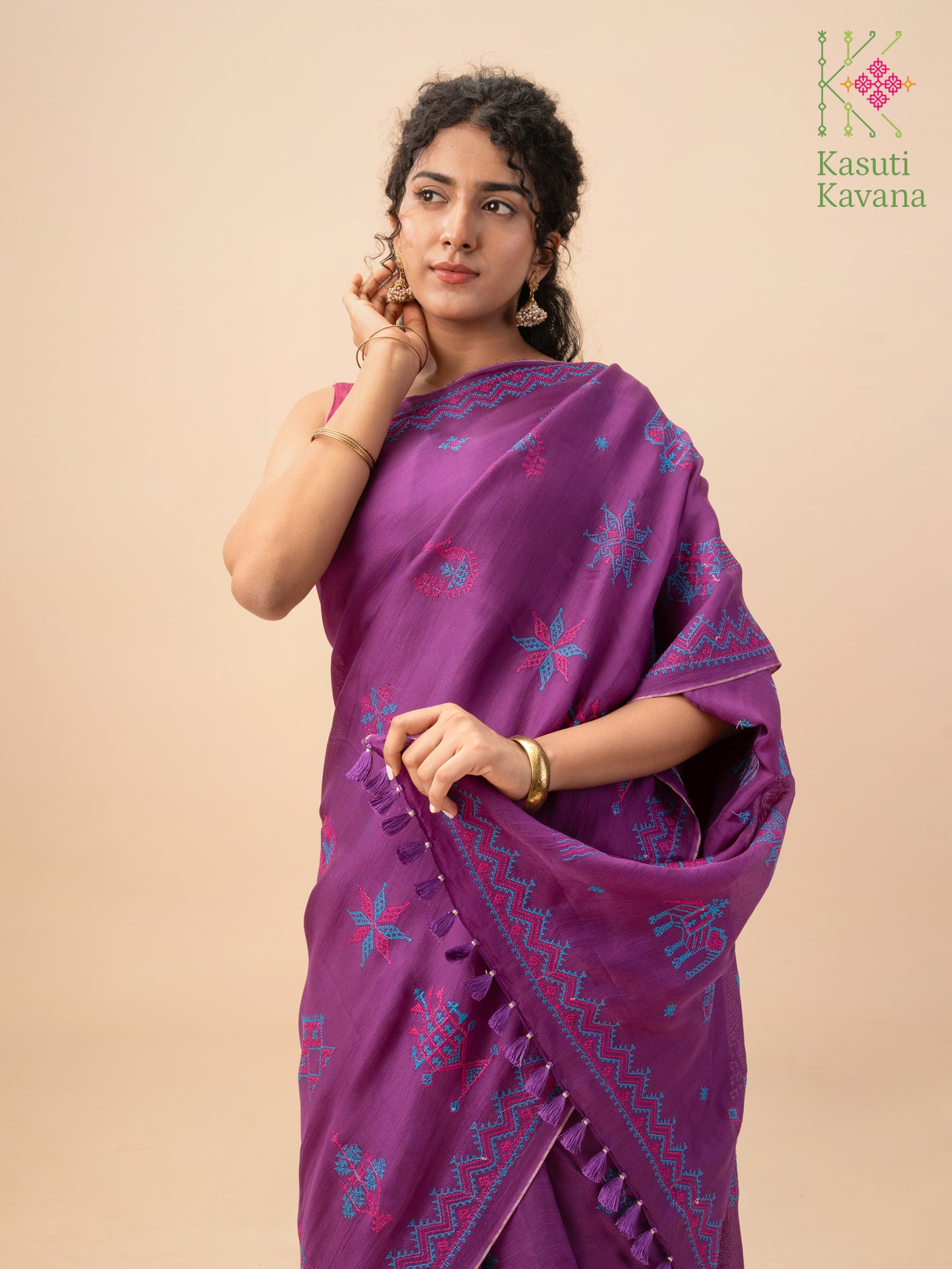 Purple Classic Kasuti Saree