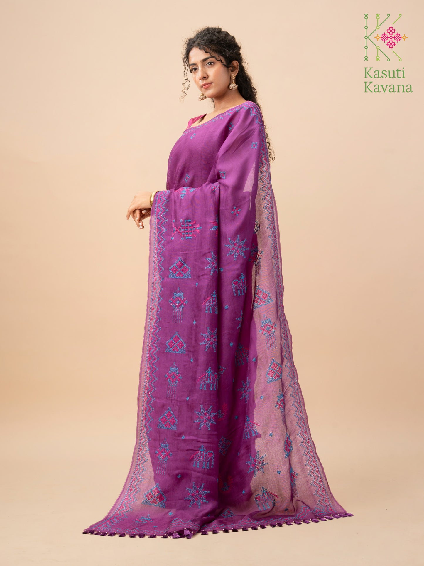 Purple Classic Kasuti Saree