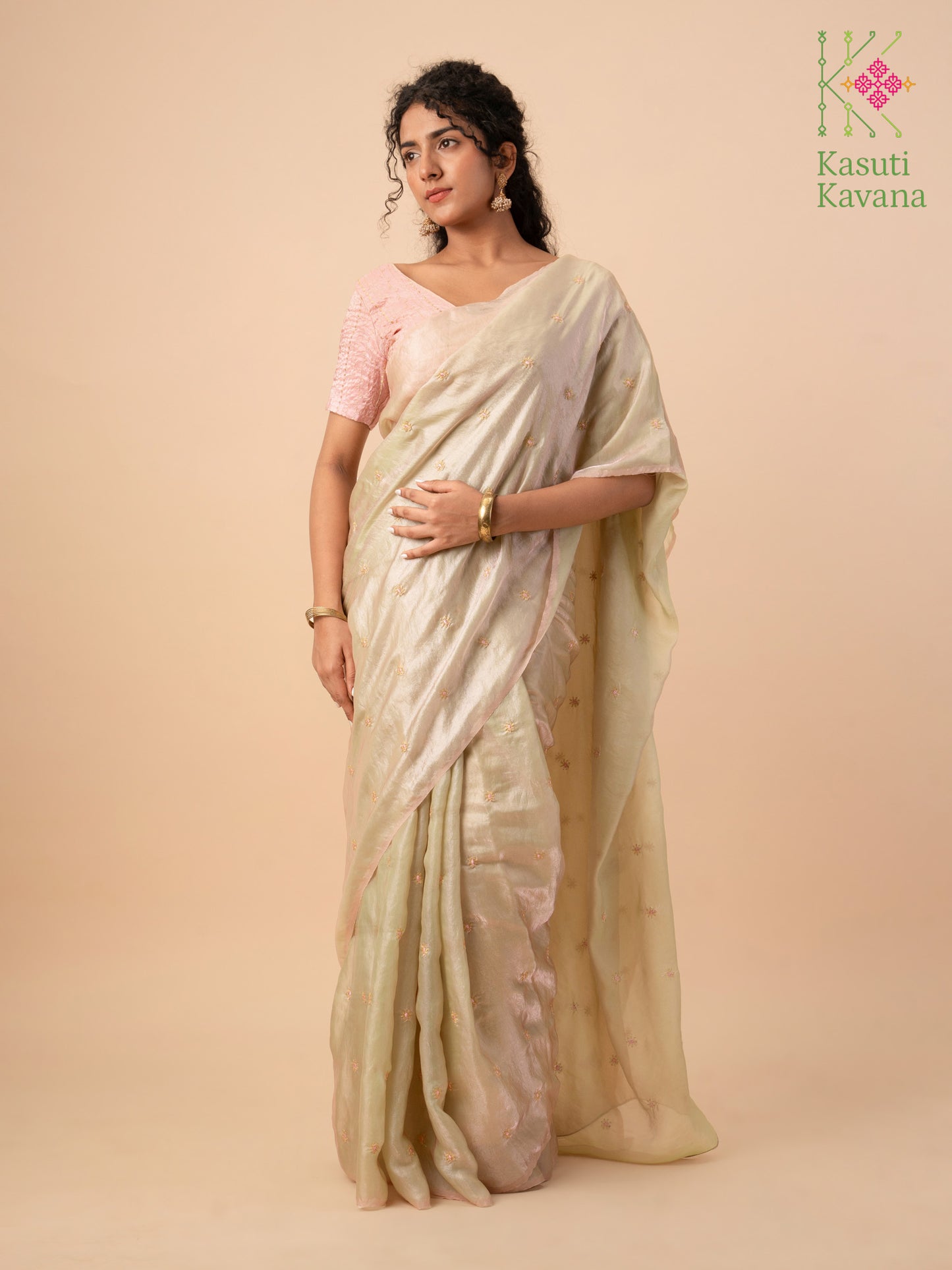 Fern Flora Glass Organza Saree