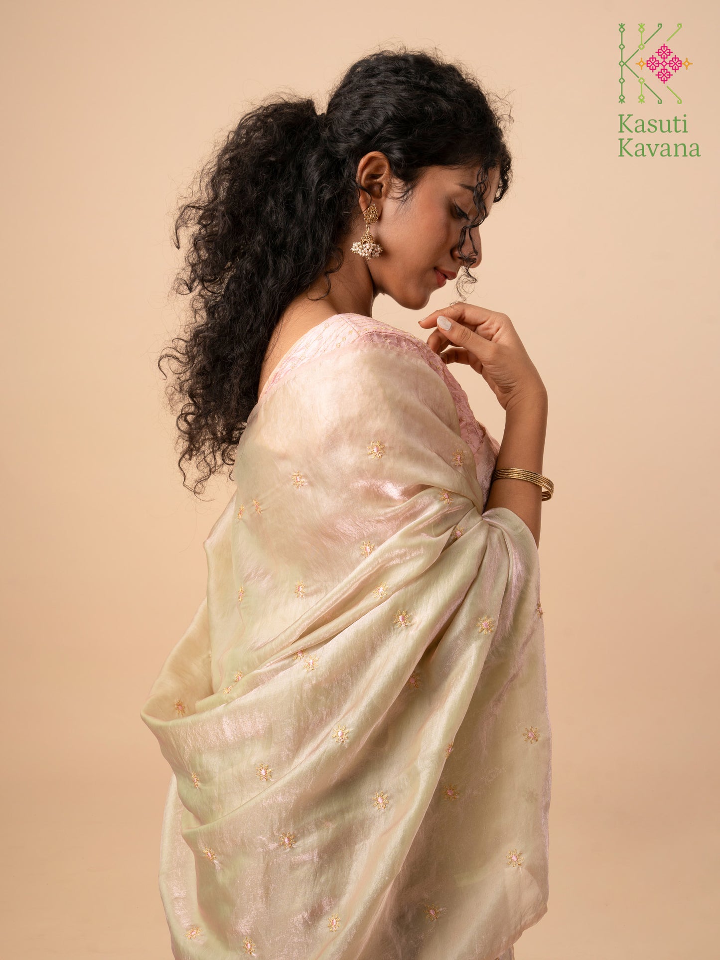 Fern Flora Glass Organza Saree