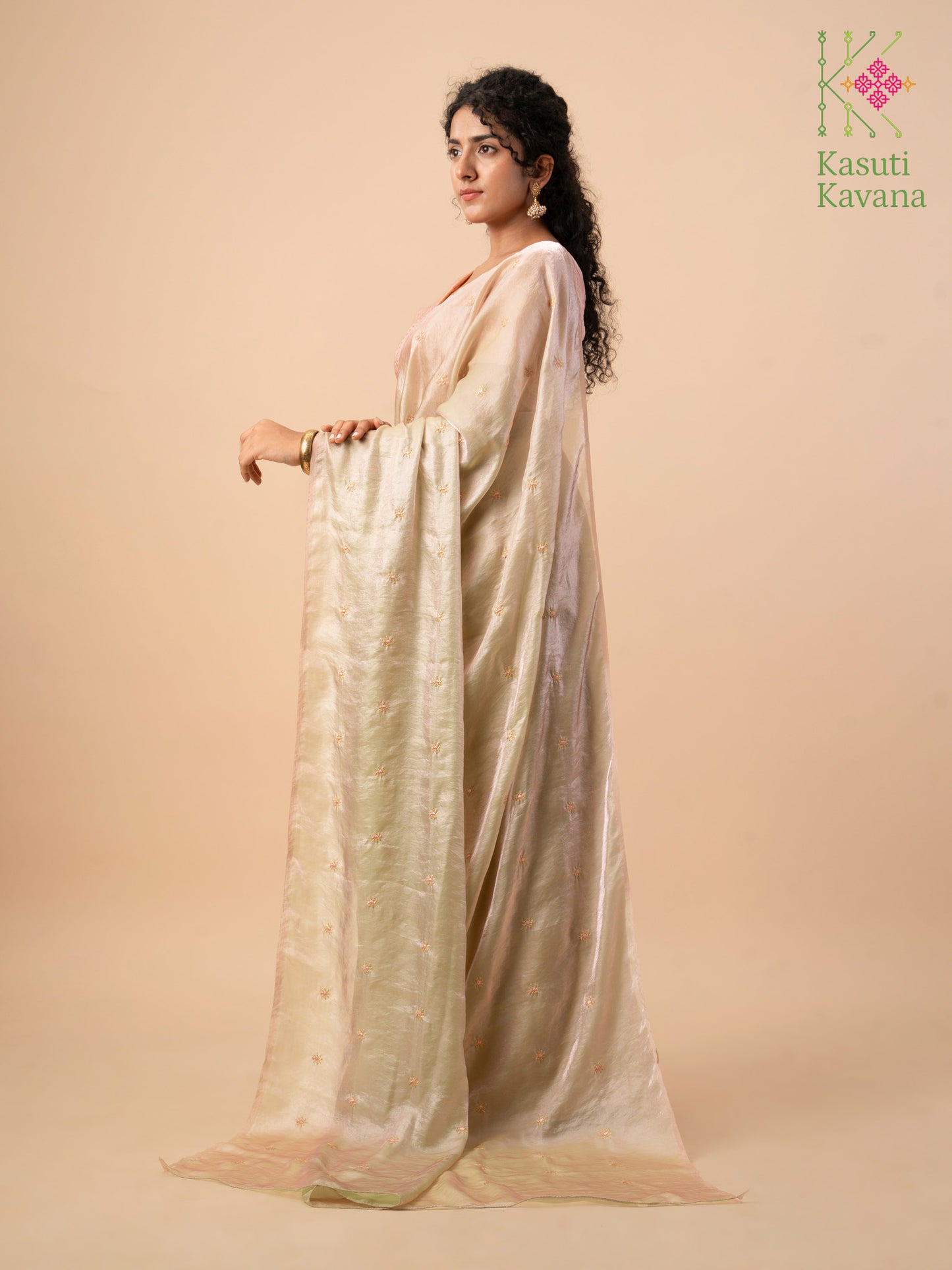 Fern Flora Glass Organza Saree