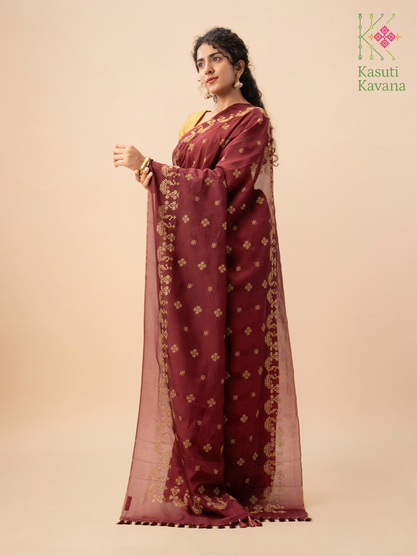 Ruby Golden Goose Saree