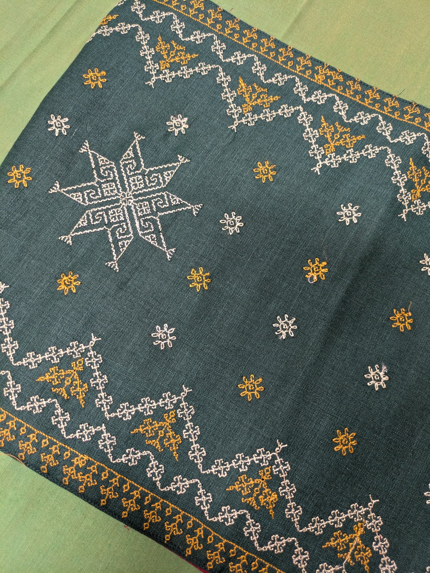 Green Table runner