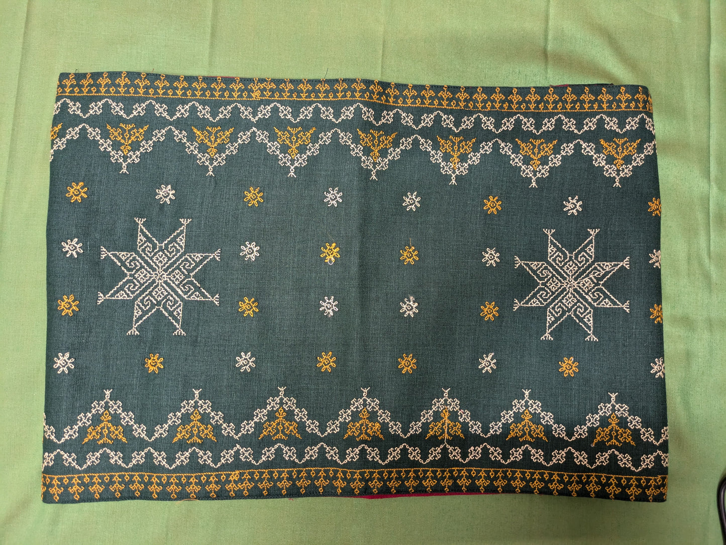 Green Table runner