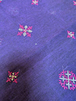 Load image into Gallery viewer, Pallu detail of royal blue kasuti cotton saree with woven aane designs