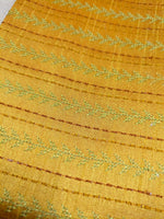Load image into Gallery viewer, haldi kasuti blouse with village embroidery motifs front neckline view