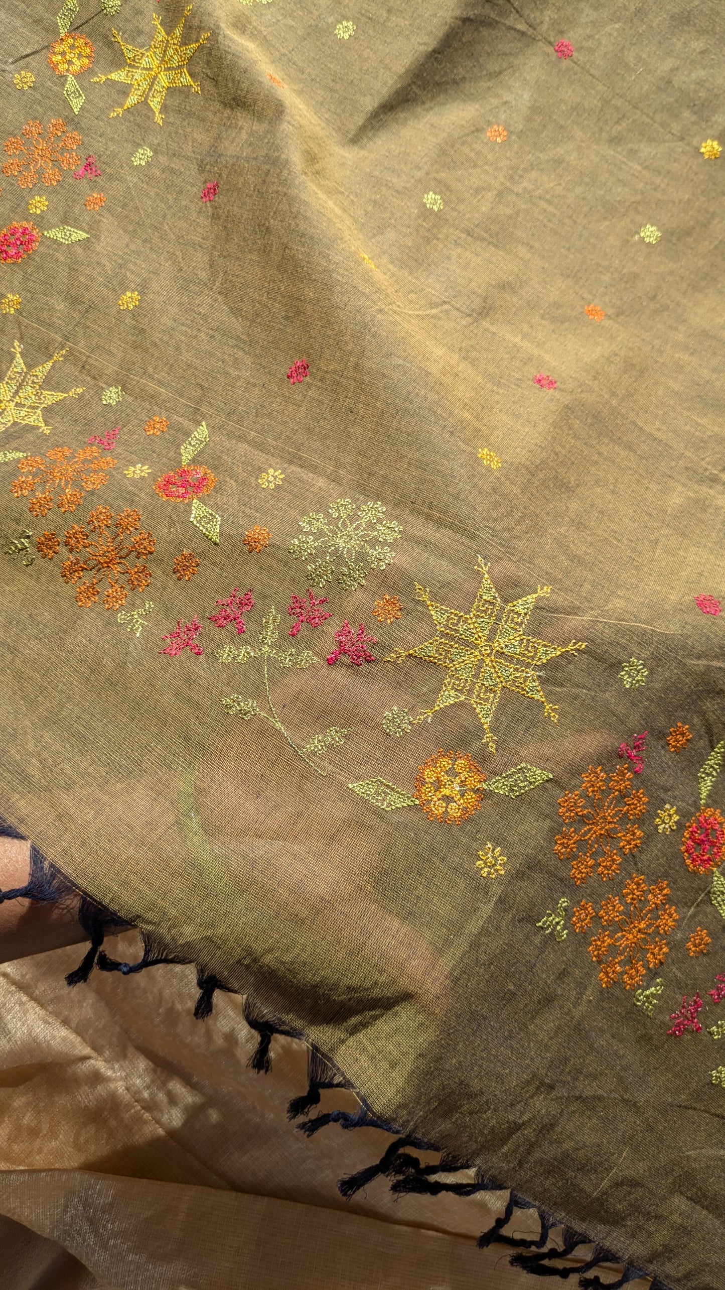 Mehendi Bloom Kasuti Cotton Saree