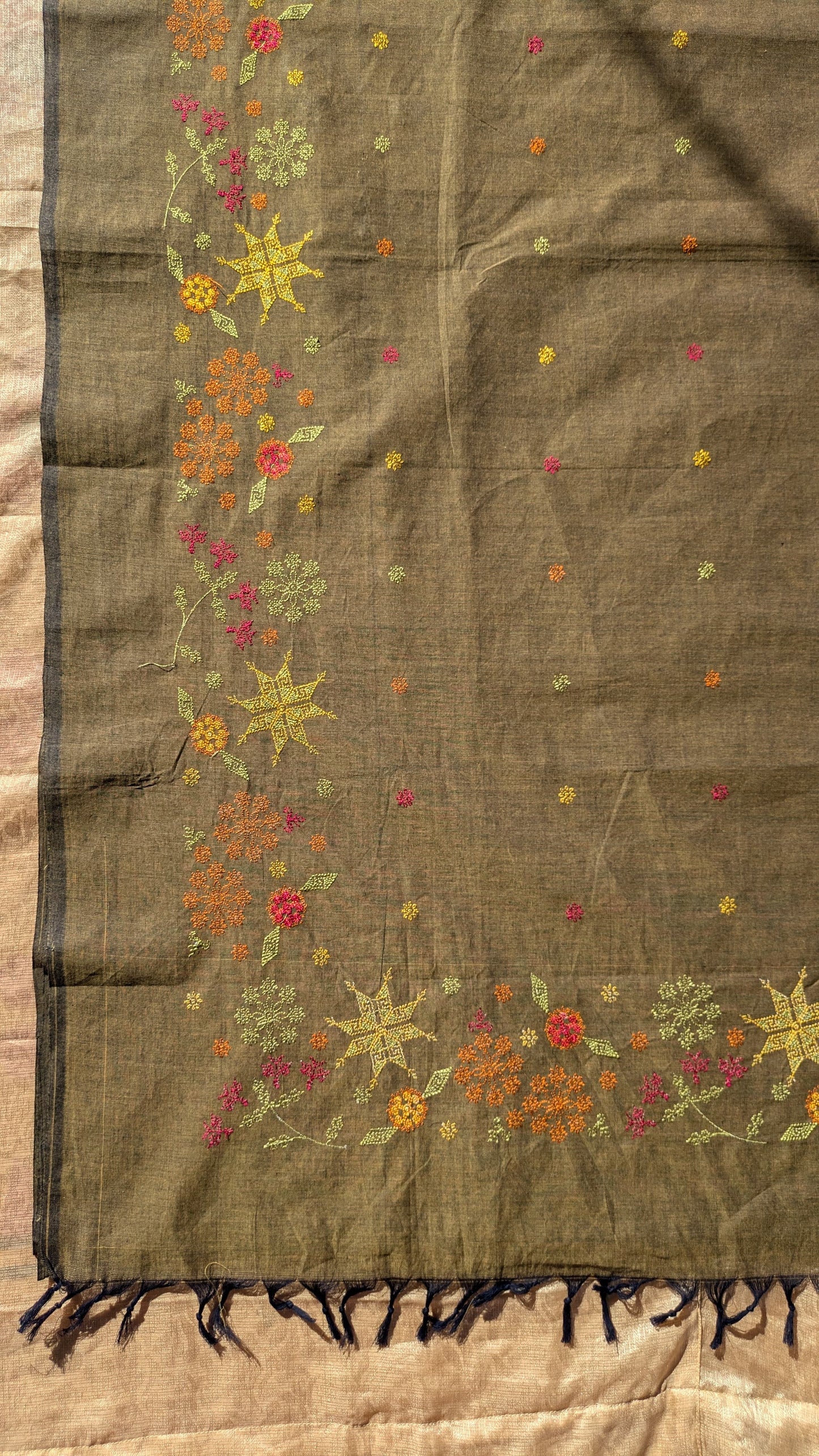 Mehendi Bloom Kasuti Cotton Saree