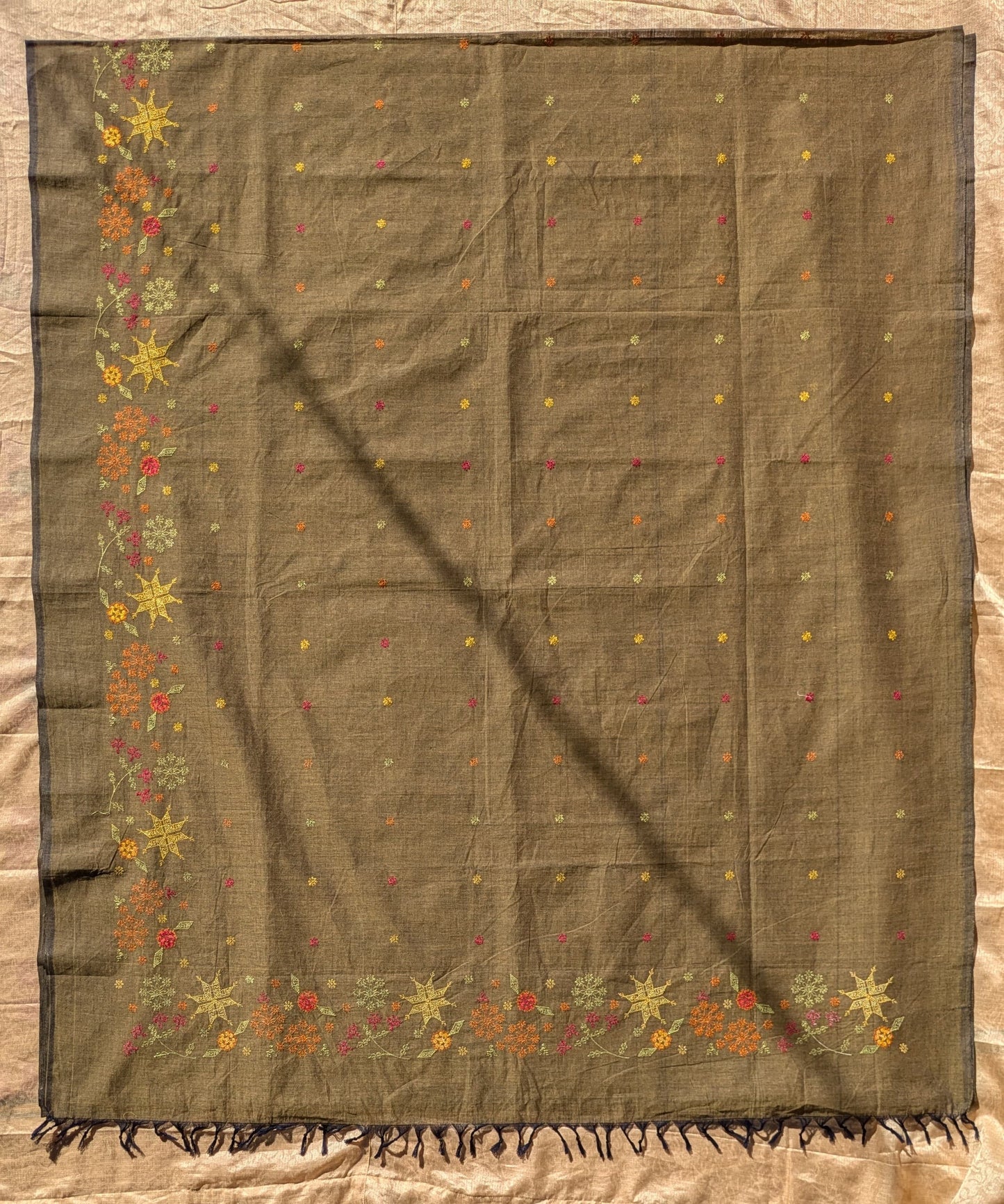 Mehendi Bloom Kasuti Cotton Saree