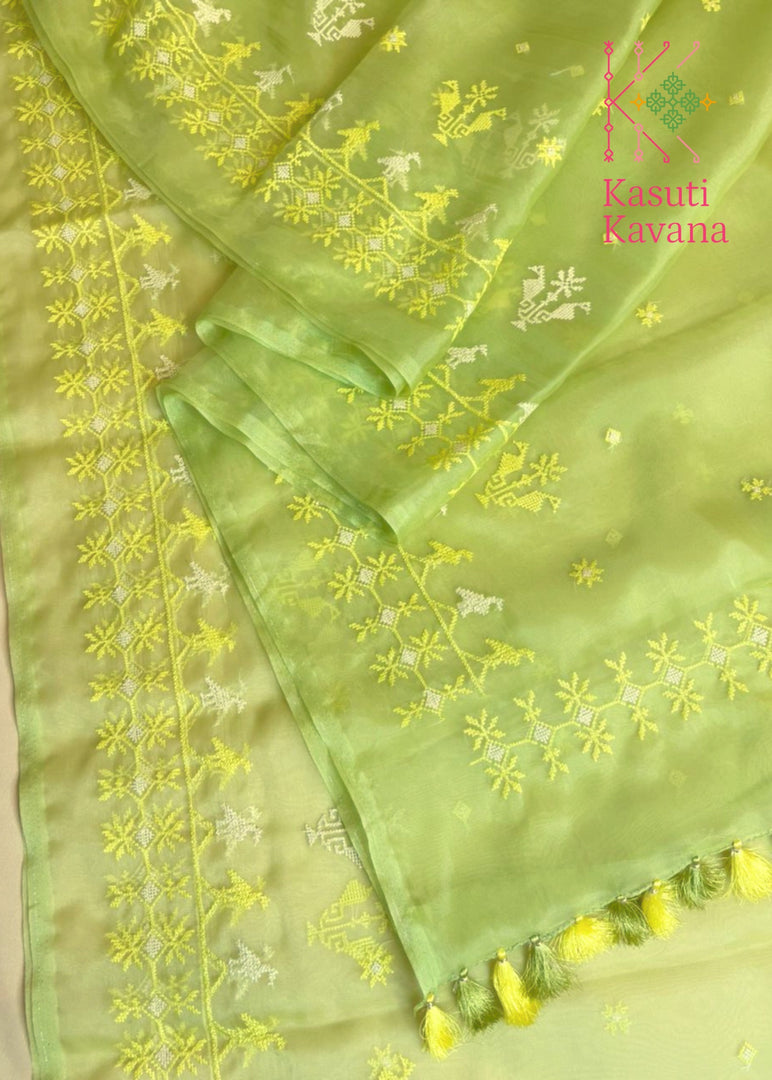 Mayur Organza Kasuti Saree